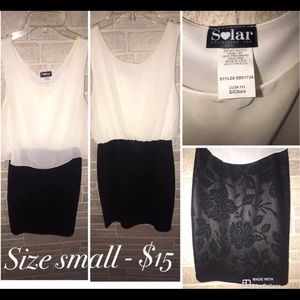 Women’s black and white dress